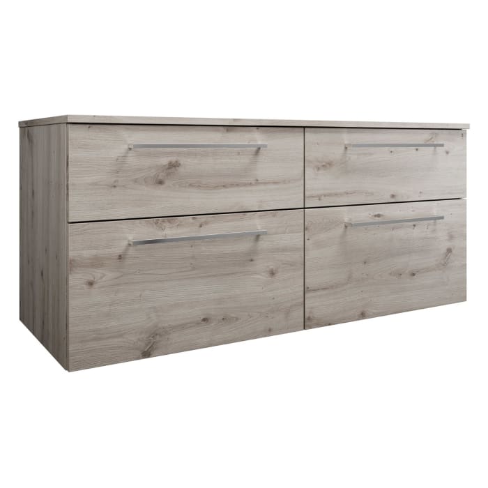 burgbad Eqio Waschtischunterschrank mit Konsolenplatte 140 cm, rechts, mit Stangengriff P95