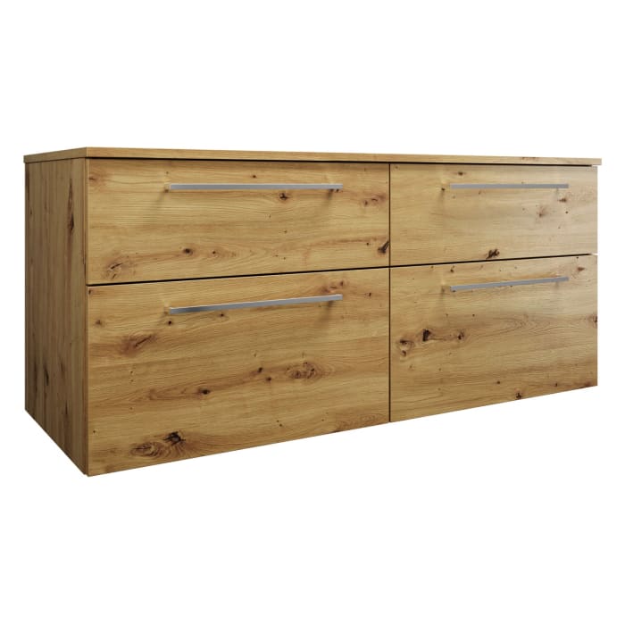 burgbad Eqio Waschtischunterschrank mit Konsolenplatte 140 cm, links und rechts, mit Stangengriff P95