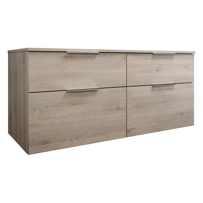 burgbad Eqio Waschtischunterschrank mit Konsolenplatte 140 cm, links und rechts, mit Griff G0146