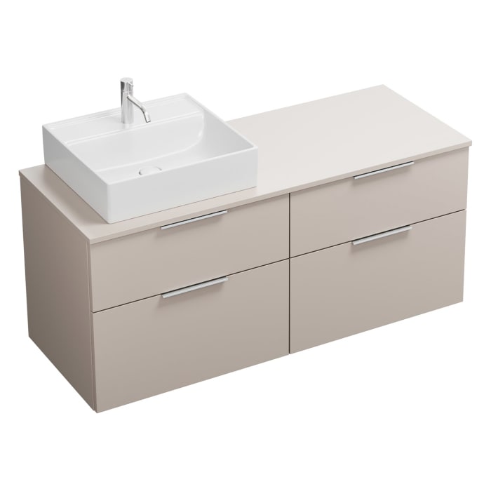 burgbad Eqio Waschtischunterschrank mit Konsolenplatte 140 cm, links, mit Griff G0146