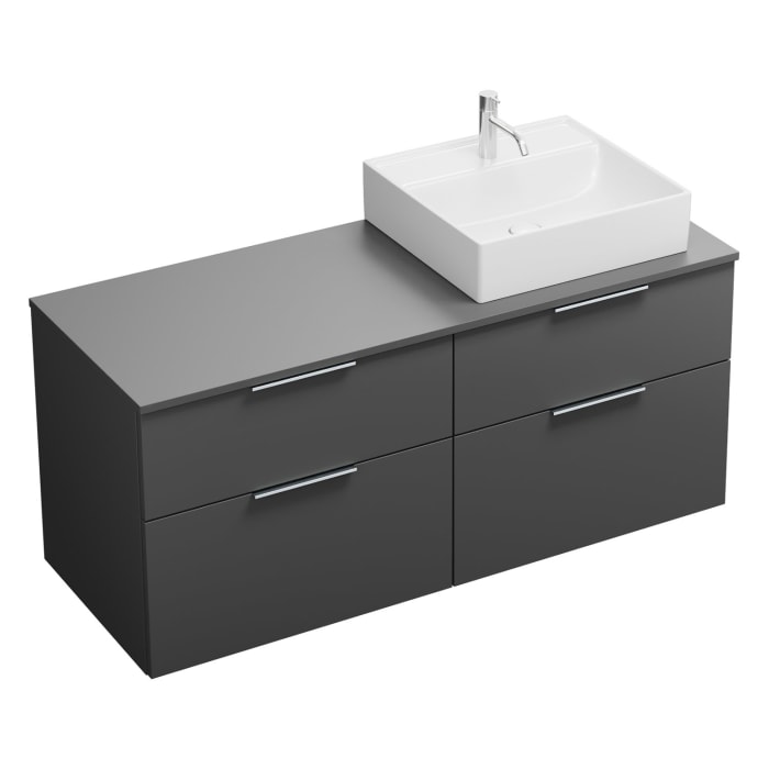 burgbad Eqio Waschtischunterschrank mit Konsolenplatte 140 cm, rechts, mit Griff G0146