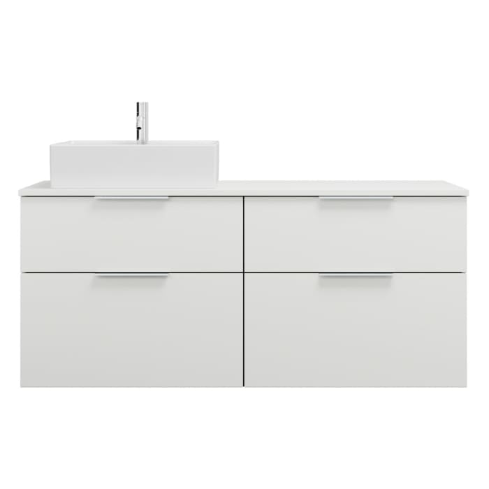 burgbad Eqio Waschtischunterschrank mit Konsolenplatte 140 cm, links, mit Griff G0146