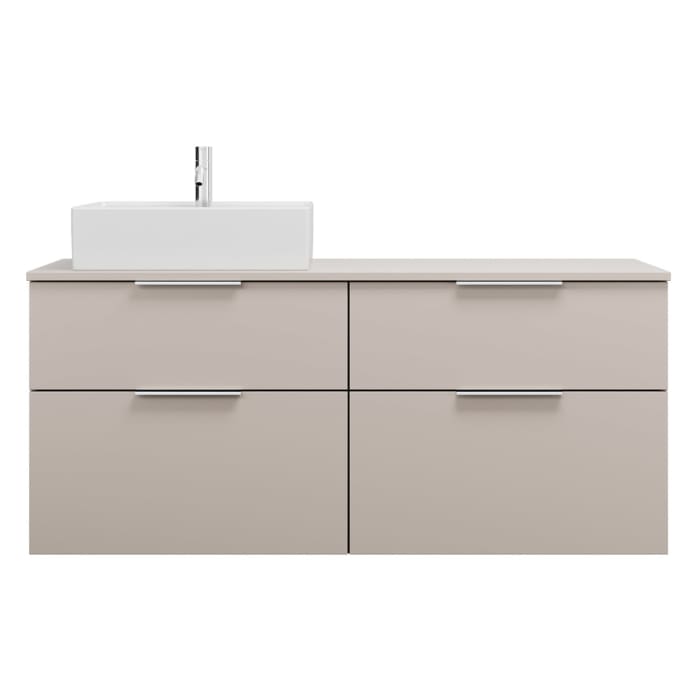 burgbad Eqio Waschtischunterschrank mit Konsolenplatte 140 cm, links, mit Griff G0146