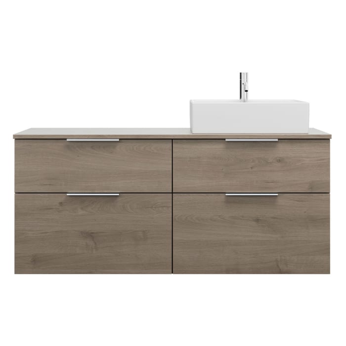 burgbad Eqio Waschtischunterschrank mit Konsolenplatte 140 cm, rechts, mit Griff G0146