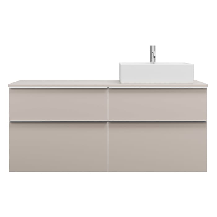 burgbad Eqio Waschtischunterschrank mit Konsolenplatte 140 cm, rechts, mit Griffleiste G0251