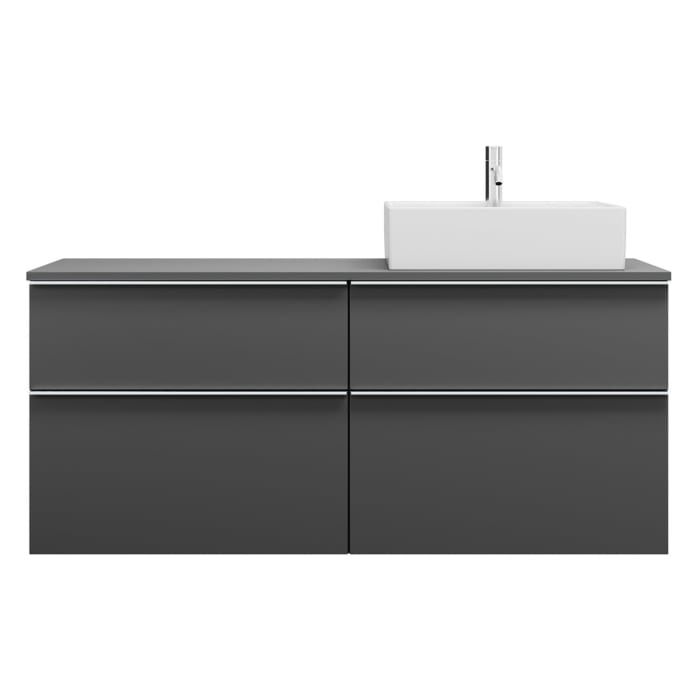 burgbad Eqio Waschtischunterschrank mit Konsolenplatte 140 cm, rechts, mit Griffleiste G0251