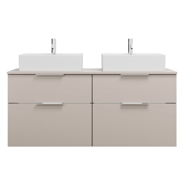 burgbad Eqio Waschtischunterschrank mit Konsolenplatte 140 cm, links und rechts, mit Griff G0146