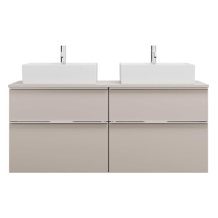 burgbad Eqio Waschtischunterschrank mit Konsolenplatte 140 cm, links und rechts, mit Griffleiste G0251