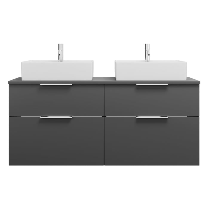 burgbad Eqio Waschtischunterschrank mit Konsolenplatte 140 cm, links und rechts, mit Griff G0146