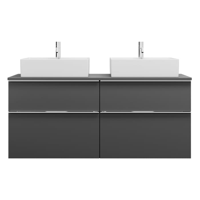 burgbad Eqio Waschtischunterschrank mit Konsolenplatte 140 cm, links und rechts, mit Griffleiste G0251