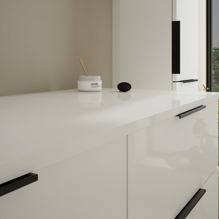 burgbad Eqio Waschtischunterschrank mit Konsolenplatte 140 cm, links, mit Griff G0200