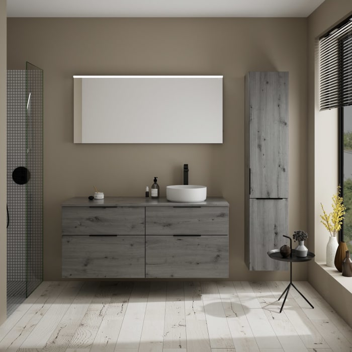 burgbad Eqio Waschtischunterschrank mit Konsolenplatte 140 cm, rechts, mit Griff G0200