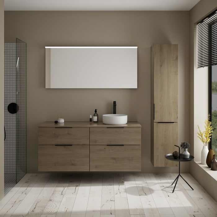 burgbad Eqio Waschtischunterschrank mit Konsolenplatte 140 cm, rechts, mit Griff G0200