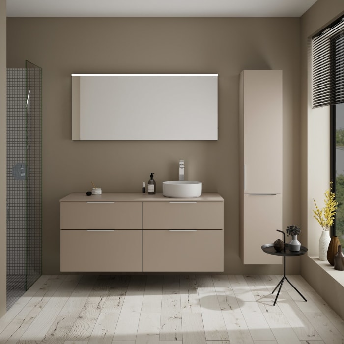 burgbad Eqio Waschtischunterschrank mit Konsolenplatte 140 cm, rechts, mit Griff G0146