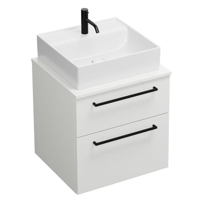 burgbad Eqio Waschtischunterschrank mit Konsolenplatte 60 cm, mit Stangengriff G0234