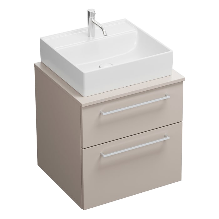 burgbad Eqio Waschtischunterschrank mit Konsolenplatte 60 cm, mit Stangengriff P95