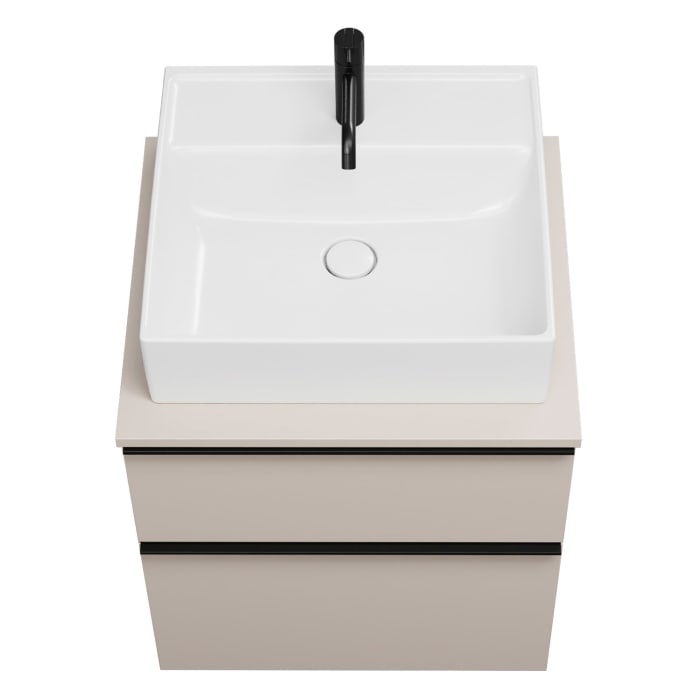 burgbad Eqio Waschtischunterschrank mit Konsolenplatte 60 cm, mit Griffleiste G0252