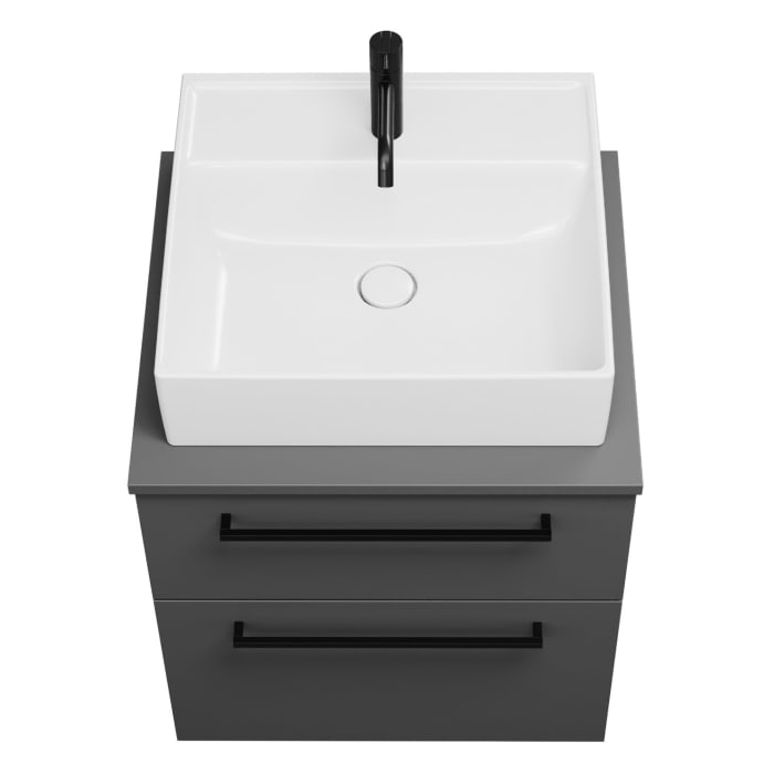 burgbad Eqio Waschtischunterschrank mit Konsolenplatte 60 cm, mit Stangengriff G0234