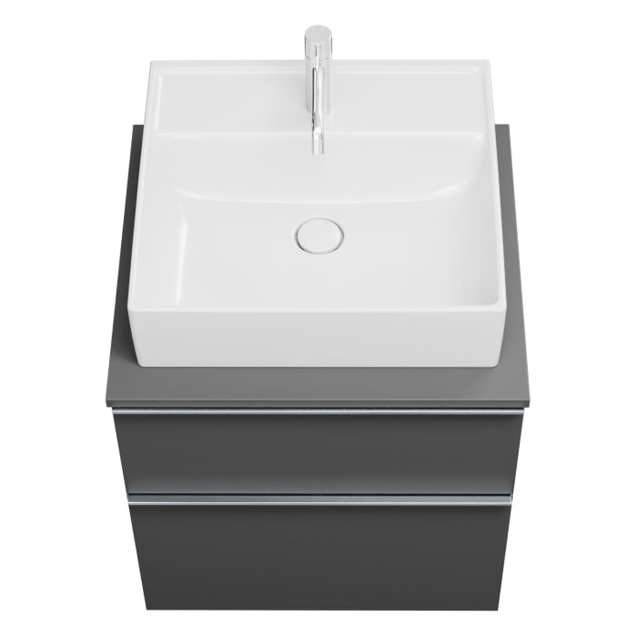 burgbad Eqio Waschtischunterschrank mit Konsolenplatte 60 cm, mit Griffleiste G0251