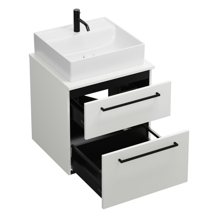 burgbad Eqio Waschtischunterschrank mit Konsolenplatte 60 cm, mit Stangengriff G0234