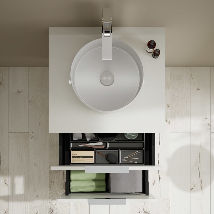 burgbad Eqio Waschtischunterschrank mit Konsolenplatte 60 cm, mit Griff G0146