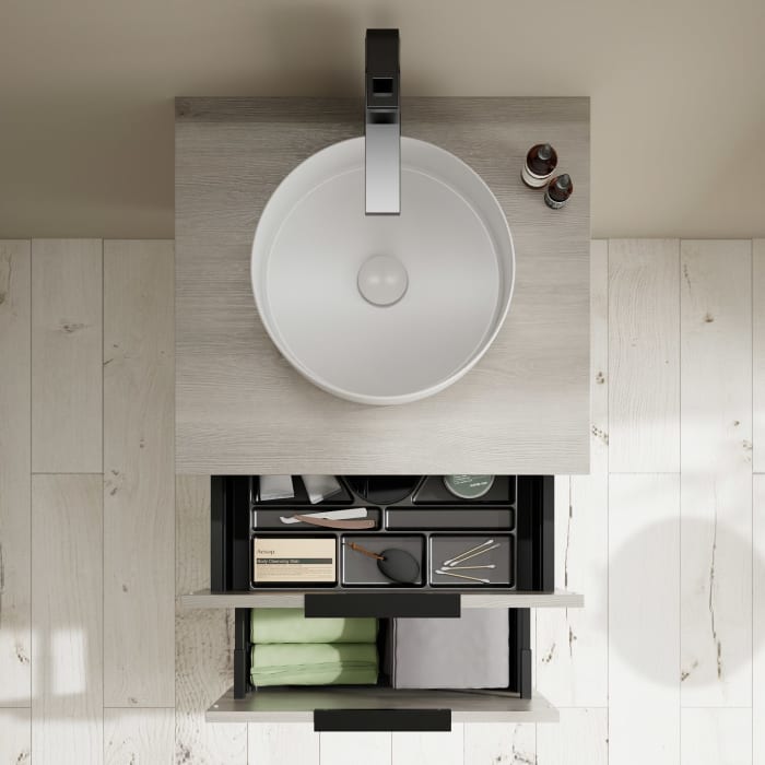 burgbad Eqio Waschtischunterschrank mit Konsolenplatte 60 cm, mit Griff G0200