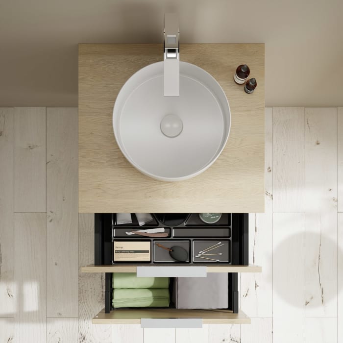 burgbad Eqio Waschtischunterschrank mit Konsolenplatte 60 cm, mit Griff G0146