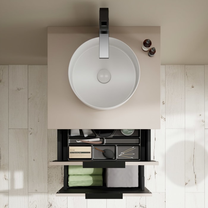 burgbad Eqio Waschtischunterschrank mit Konsolenplatte 60 cm, mit Griff G0200