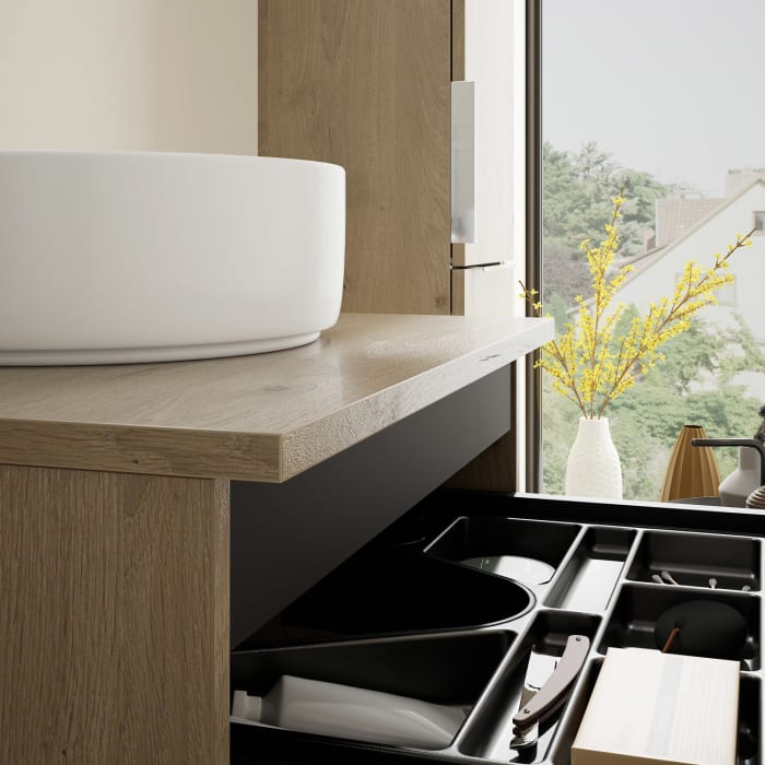 burgbad Eqio Waschtischunterschrank mit Konsolenplatte 60 cm, mit Griff G0146