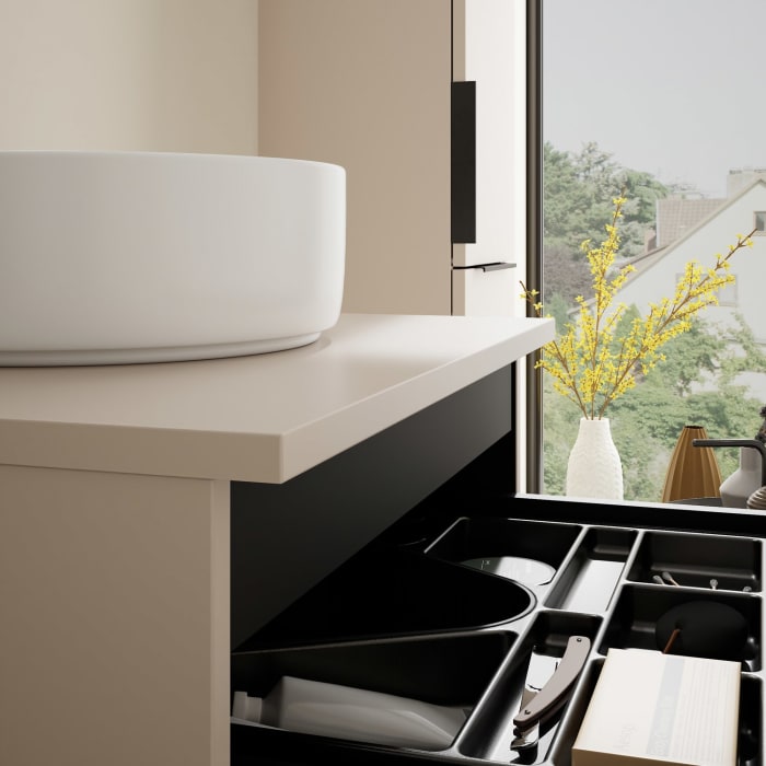 burgbad Eqio Waschtischunterschrank mit Konsolenplatte 60 cm, mit Griff G0200