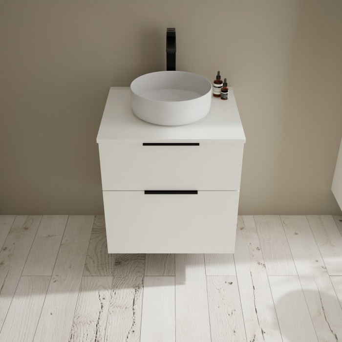 burgbad Eqio Waschtischunterschrank mit Konsolenplatte 60 cm, mit Griff G0200