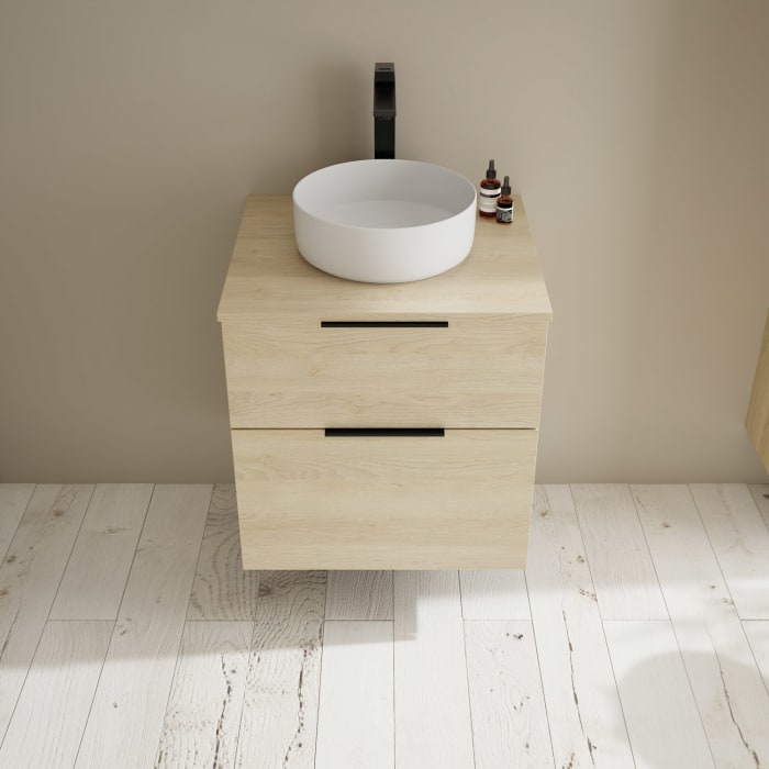 burgbad Eqio Waschtischunterschrank mit Konsolenplatte 60 cm, mit Griff G0200