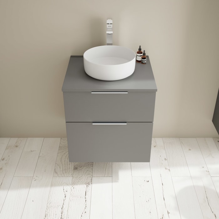 burgbad Eqio Waschtischunterschrank mit Konsolenplatte 60 cm, mit Griff G0146