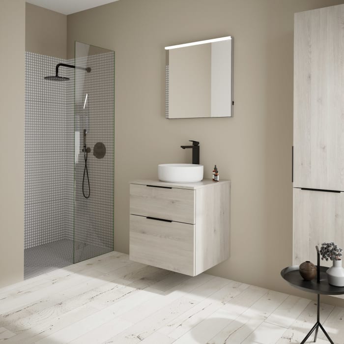 burgbad Eqio Waschtischunterschrank mit Konsolenplatte 60 cm, mit Griff G0200