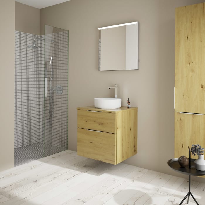 burgbad Eqio Waschtischunterschrank mit Konsolenplatte 60 cm, mit Griff G0146