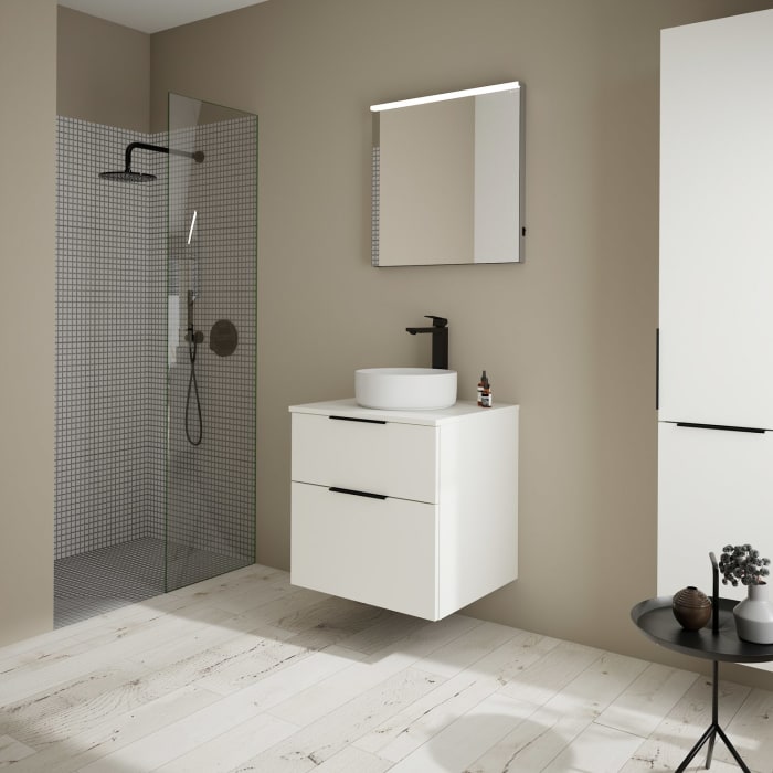 burgbad Eqio Waschtischunterschrank mit Konsolenplatte 60 cm, mit Griff G0200