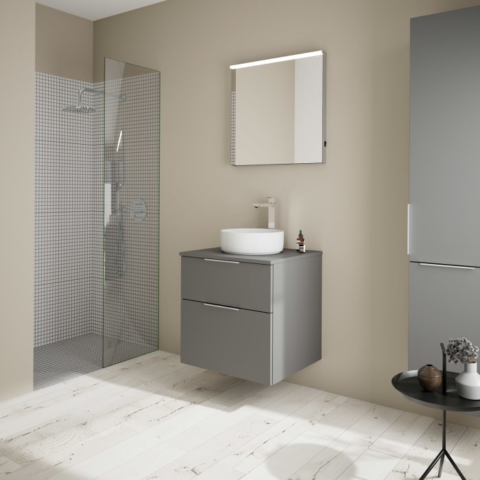 burgbad Eqio Waschtischunterschrank mit Konsolenplatte 60 cm, mit Griff G0146