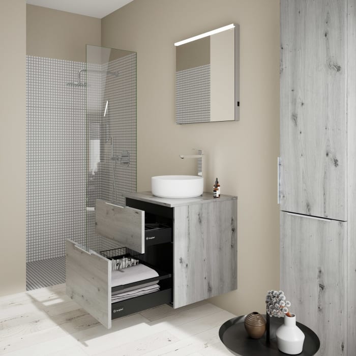 burgbad Eqio Waschtischunterschrank mit Konsolenplatte 60 cm, mit Griff G0146