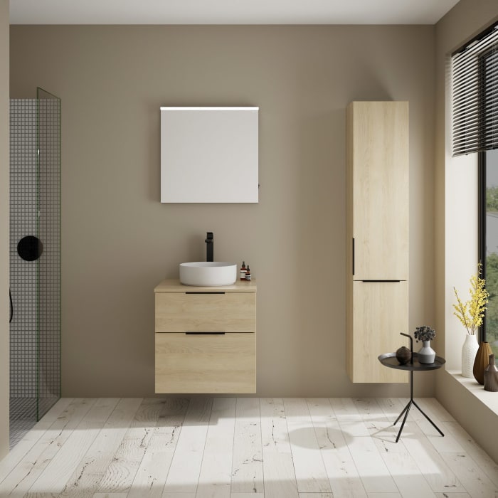 burgbad Eqio Waschtischunterschrank mit Konsolenplatte 60 cm, mit Griff G0200