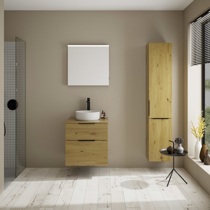 burgbad Eqio Waschtischunterschrank mit Konsolenplatte 60 cm, mit Griff G0200