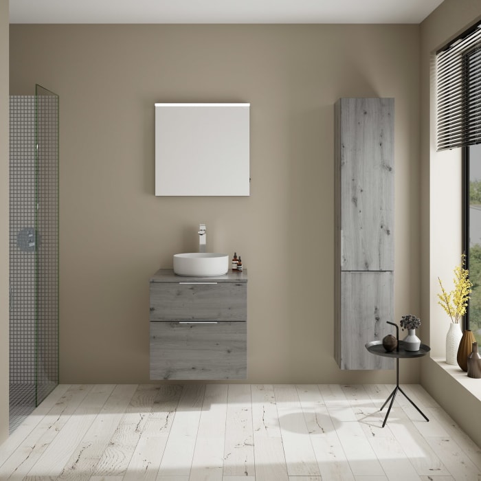 burgbad Eqio Waschtischunterschrank mit Konsolenplatte 60 cm, mit Griff G0146