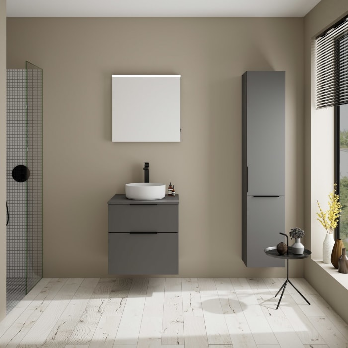 burgbad Eqio Waschtischunterschrank mit Konsolenplatte 60 cm, mit Griff G0200