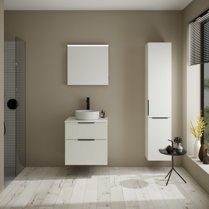 burgbad Eqio Waschtischunterschrank mit Konsolenplatte 60 cm, mit Griff G0200