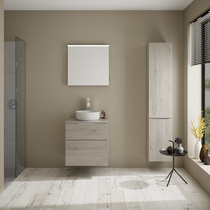 burgbad Eqio Waschtischunterschrank mit Konsolenplatte 60 cm, mit Griff G0146