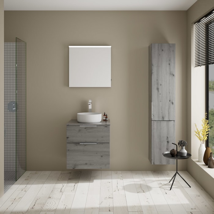 burgbad Eqio Waschtischunterschrank mit Konsolenplatte 60 cm, mit Griff G0146