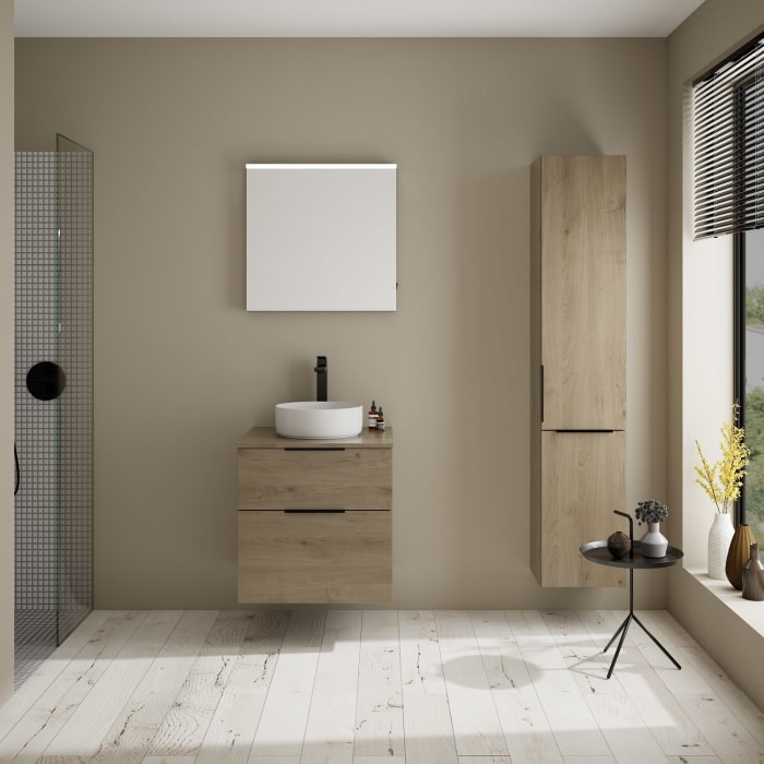 burgbad Eqio Waschtischunterschrank mit Konsolenplatte 60 cm, mit Griff G0200