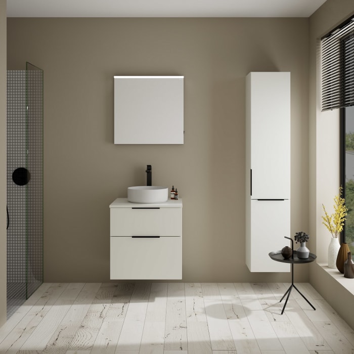 burgbad Eqio Waschtischunterschrank mit Konsolenplatte 60 cm, mit Griff G0200