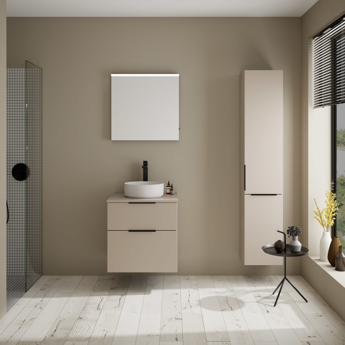 burgbad Eqio Waschtischunterschrank mit Konsolenplatte 60 cm, mit Griff G0200