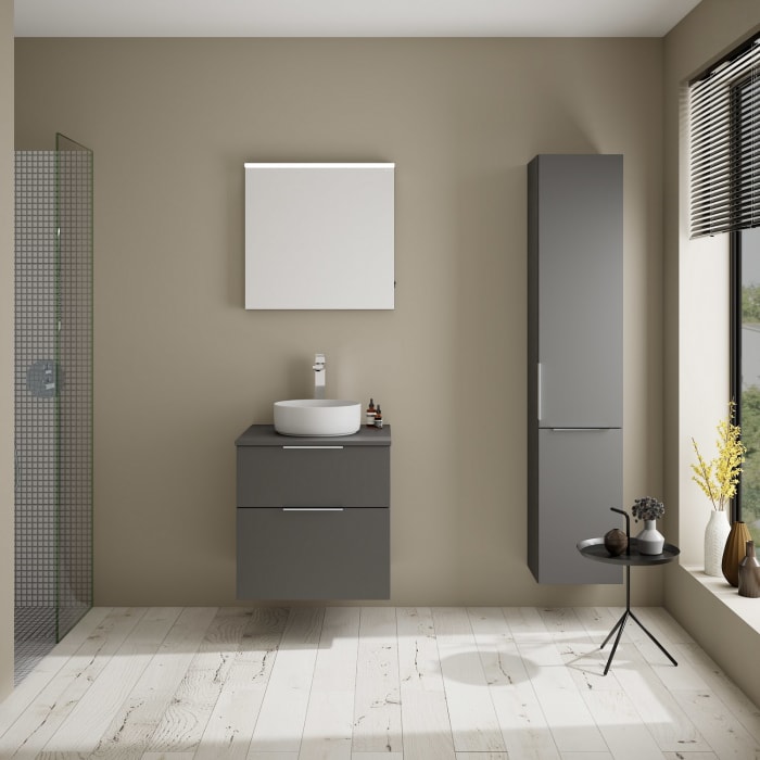 burgbad Eqio Waschtischunterschrank mit Konsolenplatte 60 cm, mit Griff G0146