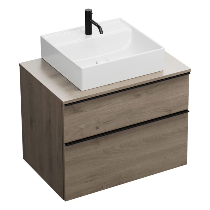 burgbad Eqio Waschtischunterschrank mit Konsolenplatte 80 cm, mit Griffleiste G0252